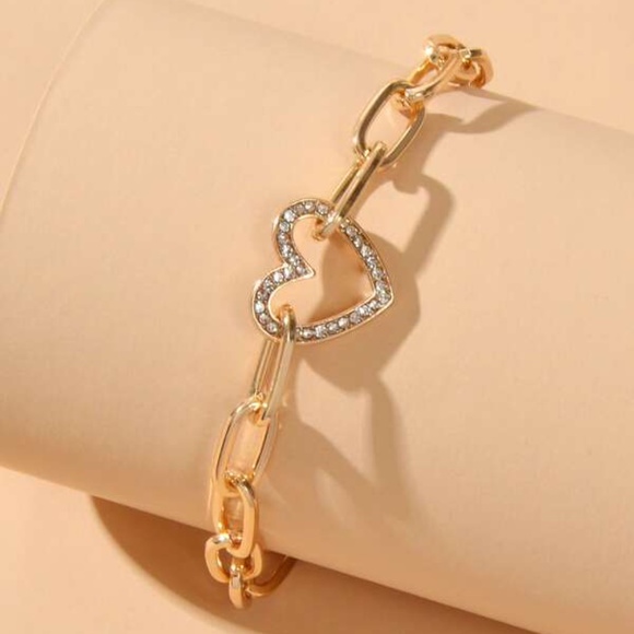 Heart Gold Tone Chain Bracelet - Picture 4 of 4